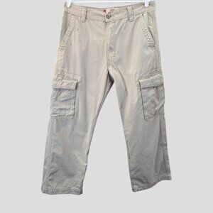 Levi's Cargo Loose Straight Pants Tan Y2k Retro Baggy Relaxed Fit Mens Size 34
